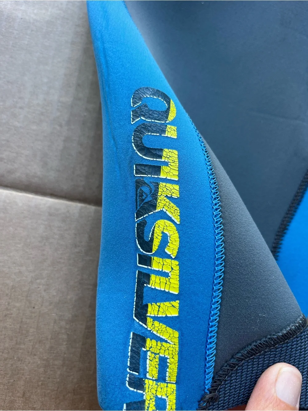 Quiksilver Kids Blue, Neon Green & Gray Full Sleeve Shorty Wetsuit